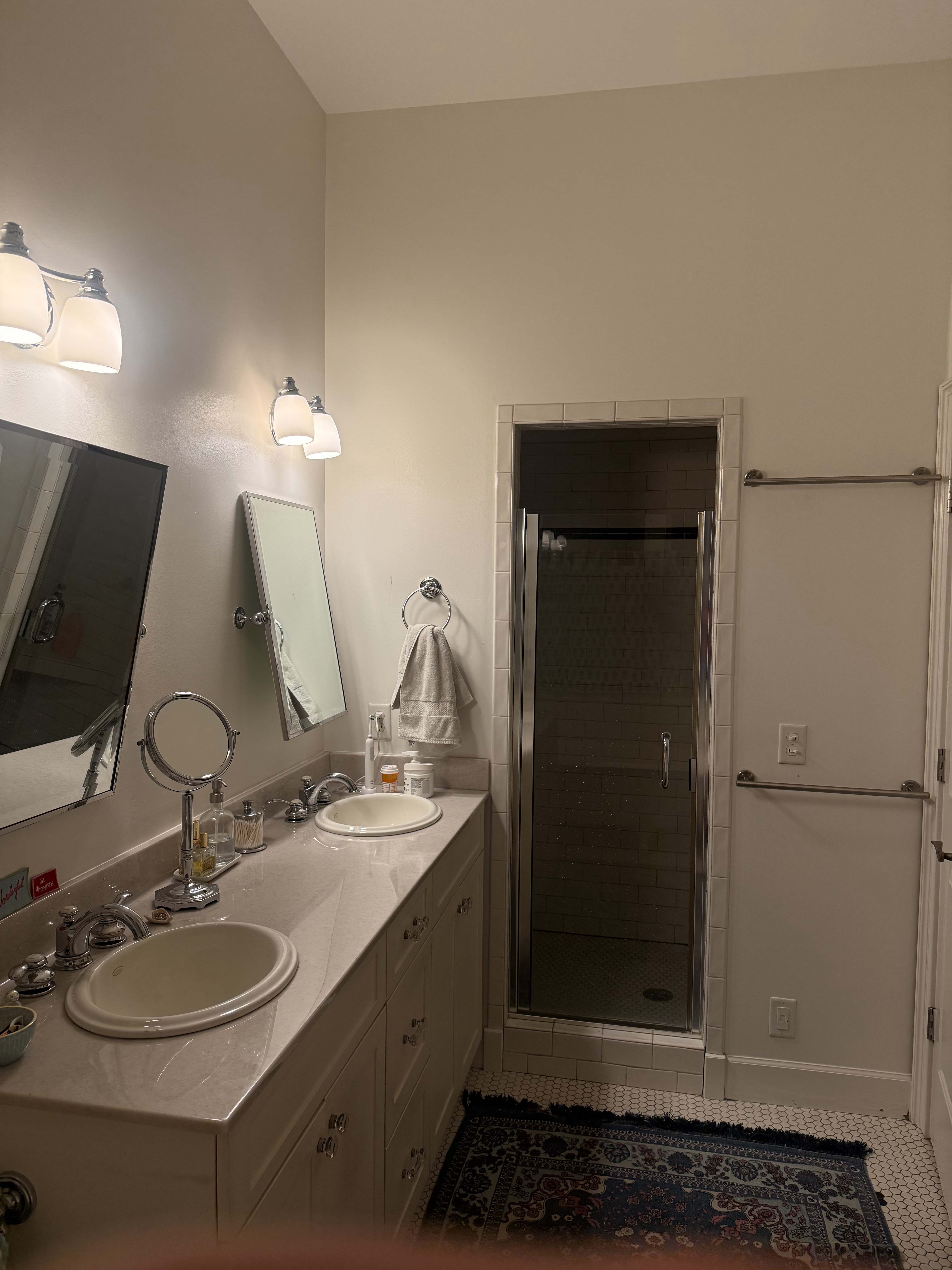 Vanity and shower