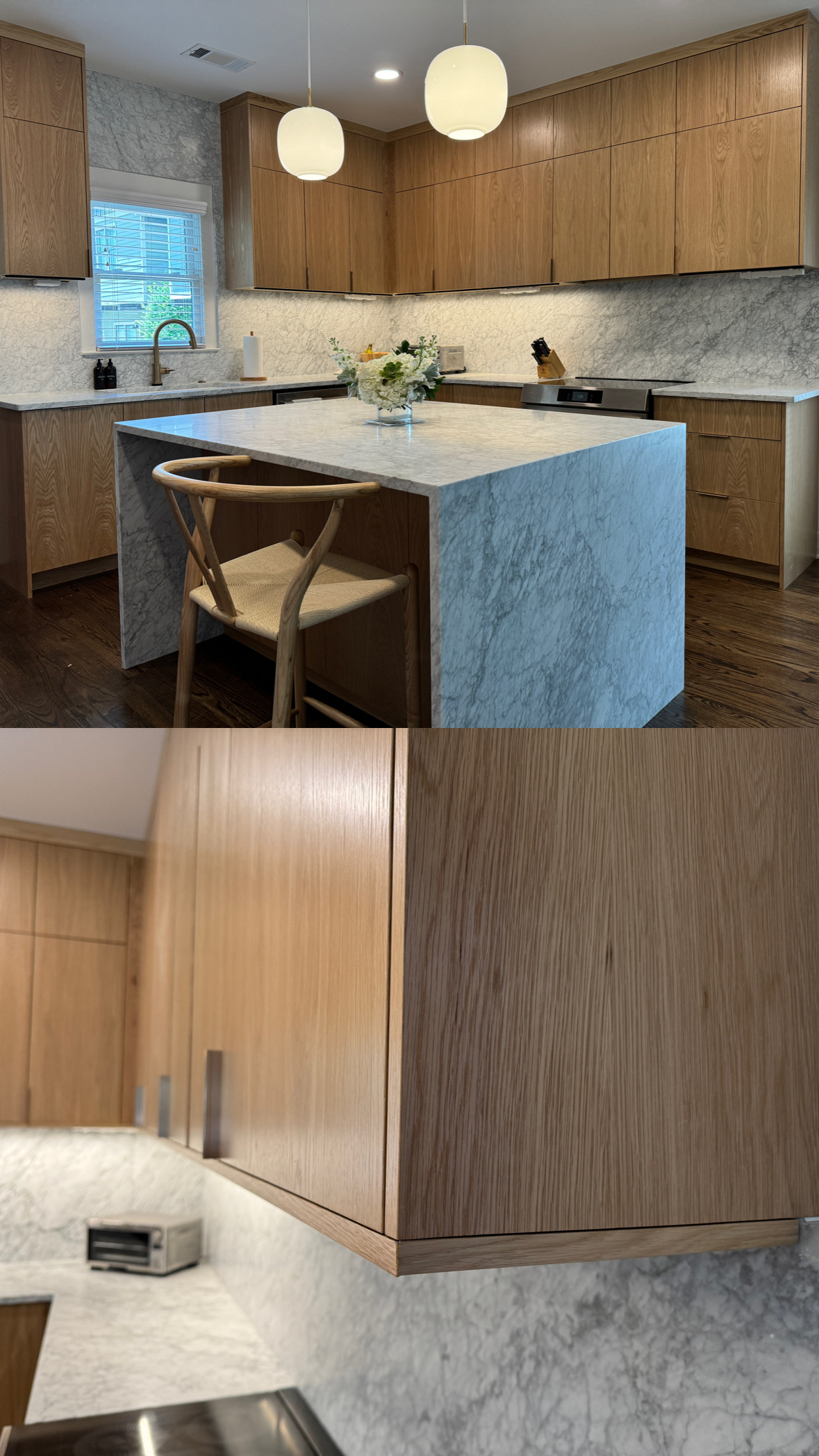 White oak slab cabinet